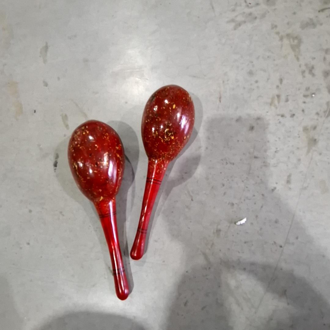 Vintage Red Maracas Set