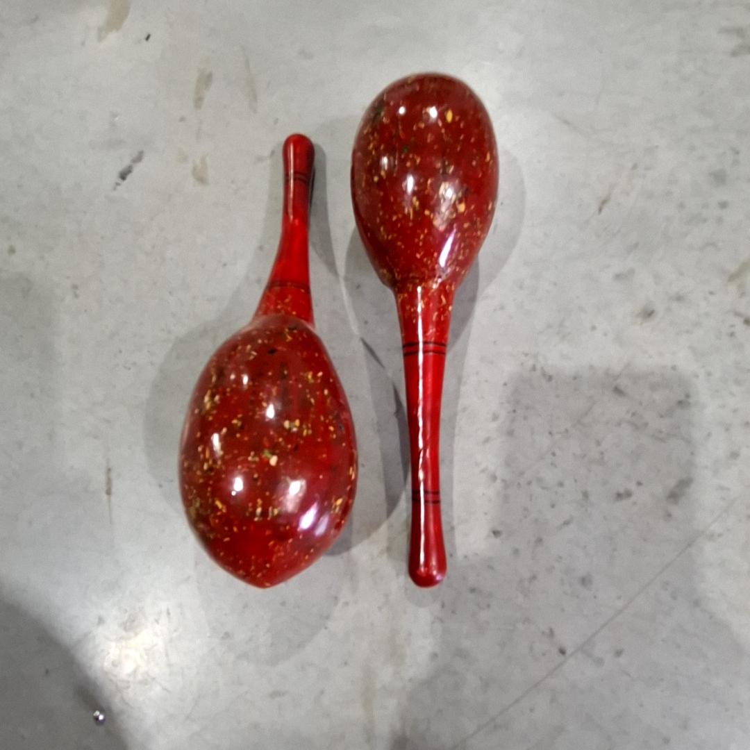 Vintage Red Maracas Set